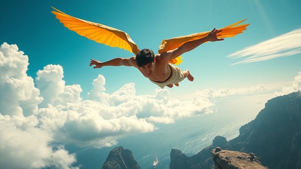 hubris causes icarus s downfall