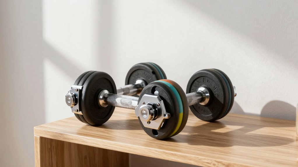 durable space saving adjustable dumbbells