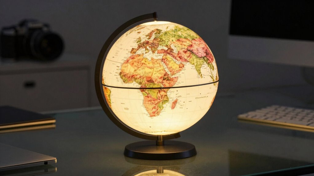 illuminated globes blend history
