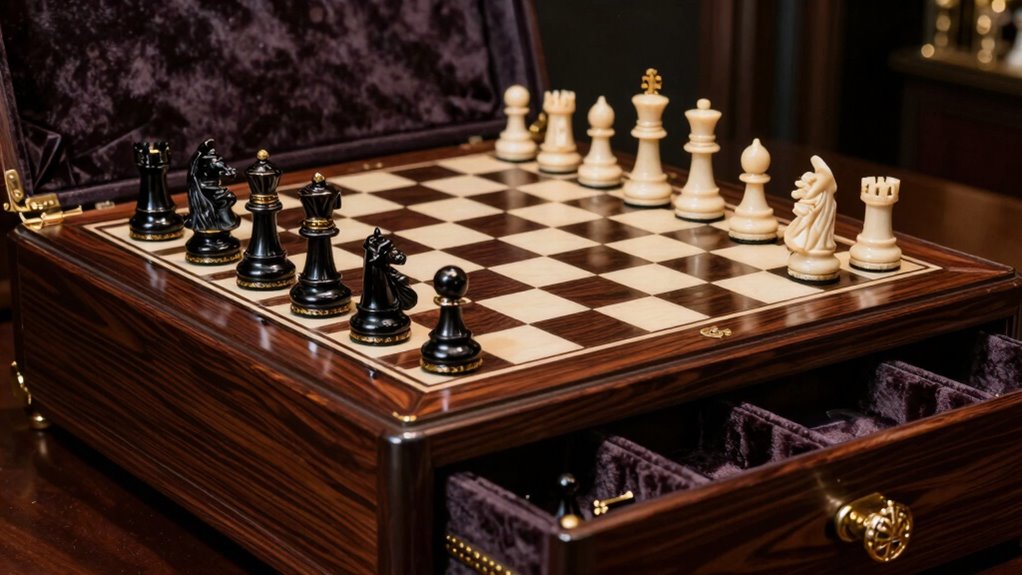 luxury chess sets storage