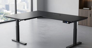 top l shaped electric desks