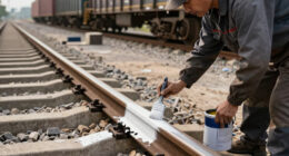 Painting The Sides Of Railroad Rails White To Reduce Derailment